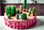 Placeholder: cacti birthday cake in a modern kitchen in sunshine