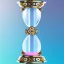 Placeholder: crystal ornate hourglass with a hyerrealistic transparent body, pastel colours, transparent, rococo, Artstation, intricate detailed 8 k, ornate and jewels,