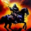 Placeholder: portrait oil on canvas, Death Dealer riding black horse ,comic book cover, mystical colors,insanely detailed,realistic,intrincate detail, 16k resolution, masterpiece,Frank Frazetta,Alex Horley, Simon Bisley,Oscar chichoni