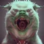 Placeholder: Dog, monster, green, horror, teeth, gore, blood, masterpiece, expert, 8K, hyperrealism, sharp focus, cinematic lighting