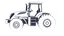 Placeholder: side profile of a modern tractor, simplified vector on white background