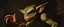 Placeholder: master oil painting by Rembrandt, creature from before the dinosaur gremlin