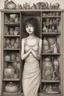 Placeholder: she stands within the confines of a closet, surrounded by a cabinet of curiosities. These evocative creations capture a melancholic mood, revealing the inner struggle of a soul torn between her desire for freedom and the weight of her own uniqueness.