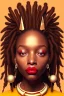 Placeholder: Little Simz, grown woman, dreadlocks, gold jewelry, lip gloss