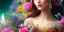 Placeholder: bright fairy, beautiful portrait, flowery landscape