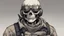 Placeholder: modern military soldier with a skull mask drawn my akira toriyama