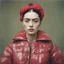 Placeholder: Frida khalo , red, autochrome, plastic puffy jacket