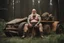 Placeholder: full body 50 years old woodcutter in boxer muscular chubby hairy shirtless with many tattooes with a huge bulge , body, long beard, wood background,High detail, very detailed, ultra HD, 8k, cinematic