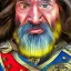 Placeholder: dnd, dwarf, priest, heavy armour, plate armour, portrait, only face, close up, grey beard, long hair, artistic, colourful, frowning, digital art, watercolour, large strokes, colourful background