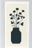 Placeholder: Simple minimalist Block print of flowers in a vase