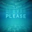 Placeholder: photograph, the word 'PLEASE' underwater, in the style of photographer Brett Stanley