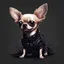 Placeholder: mutated chihuahua in black aesthetic art style