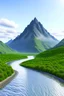 Placeholder: mountian with river around it