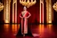 Placeholder: azeri female full bdy with traditional dance clothing in modern stage in a royal hall