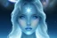 Placeholder: retrato de un ser cósmico de otro planeta de color celeste muy hermoso sonriendo, con una luz de estrella en el centro de la frente, ojos muy dulces y con un paisaje de colores galacticos por detrás. Con pequeñas haditas de colores en sus hombros. Colores pasteles, muy magico 8k
