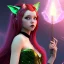 Placeholder: Gorgeous teenage girl with red hair who is dressed like a witch casting a spell, green eyes, and cat ears, background is realistic space, goth girl dress, full body portrait, arm colors gradient effect into stars, rendered, unity 3d, unreal engine, dslr, hdr, 4k, edited, photorealistic, normal number of appendages, freckles, artists rendering