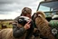 Placeholder: a portrait of a broken head mechanic, kissing a hybrid mixed body part sheep, fixing (far away old land rover 4x4 discovery 2) in the countryside