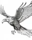 Placeholder: realistic Eagle in Flight idea, line art, background, vector, svg, black outline on white background, leave plenty of white space beetween lines for coloring, tattoo style, tattoo idea,full body, minimalist