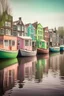 Placeholder: Quaint canals and lesser-known spots in Amsterdam with colorful houseboats. Style: Serene, Lens: Standard, Post-processing: Pastel tones.