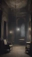 Placeholder: Generate an image of the interior of a haunted castle with dilapidated furniture and dim candlelight, capturing the haunting ambiance of 'Diabel' (1972). Include subtle ghostly apparitions or spectral figures