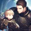 Placeholder: Boy wearing leather armor with family