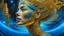 Placeholder: Universe, Galactic space portrait of a woman, roots, inspired by architecture, crazy details and double exposure in fantasy art, gold, glitter, blue, fine art, hyper-detailed main society, fine rendering, sharp drawing, vibrant colors