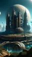 Placeholder: sci fi planet, busy city, temple