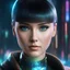 Placeholder: A holographic face similar to the AI holographic girl in Blade Runner movie, makes it look straight like it looking into the eyes of the user, you can use blurs and remove the background.