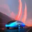 Placeholder: award winning car and driver photograph of a futuristic station wagon dirigible hybrid designed by only one vehicle per image painted metallic orange traveling at a high rate of speed, jet intake off of front center of vehicle and jet exhaust out the rear with bright blue flame, bilaterally symetrical, more a high speed road vehicle