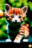 Placeholder: furry orange kitten, Pixar style