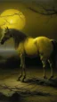 Placeholder: A yellow light elemental horse painted by Caspar David Friedrich