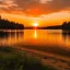 Placeholder: Photo of sunset on the beach of a Czech lake. 8K