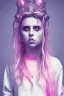 Placeholder: Danish Singer MØ in style , pink tones, high lighting