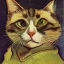 Placeholder: Portrait of a cat by Van Gogh