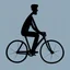 Placeholder: Man on a bike, concept art, vector, line art, smooth, simple, simplicity, symmetry