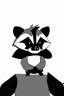 Placeholder: A cheeky raccoon, streetwear, attitude,white background, 2d animation Drawing