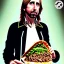 Placeholder: Scottish Tom Petty eating a burrito in heaven, neon