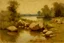 Placeholder: day, lake, rocks, begginer's landscape, willem maris impressionism paintings