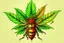 Placeholder: bee with canabis leafs wings rasta colours