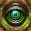 Placeholder: a beautiful, stunning eye framed with green leaves and iris made of jewels and galaxy, side view, george grie, anne dittman, anne stokes, lisa parker, selina french, greg rutowski, howard lyon, brian froud