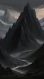 Placeholder: A dark fantasy detailed mountain landscape with a cascading sandfall