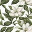 Placeholder: beautiful tea leaves with a white flower on a white background