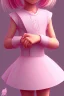 Placeholder: Loli, flat chest, pink dress, close up