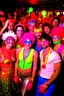 Placeholder: rave party in 80's with circus on the moon full