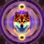 Placeholder: cosmic shiba inu, psychic ethereal orbs, sacred geometry energy