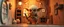 Placeholder: air brush 3d with pen outline,spaghetti western fluffy goblin edgy hero, shallow depth of field, warm lantern, pin hole cam in doll house, bottom floor board border