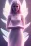 Placeholder: smiling girl, cute, beautiful, long hair, fairy wings, light pastel colors, bright, transparent dress, smile