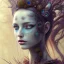 Placeholder: Portrait of beautiful girl, plant, metal, feathers, Dryad, fae, sidhe, ominous, nature, plants, wildflower, facepaint, dnd character portrait, intricate, oil on canvas, masterpiece, expert, insanely detailed, 4k resolution, retroanime style, cute big circular reflective eyes, cinematic smooth, intricate detail , soft smooth lighting, soft pastel colors, painted Renaissance style,bokeh, 800mm lens