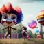 Placeholder: Ultra realistic circus scene. Sweet big hair monster flying, playing with Child’s, smile, happy, color bubbles, smooth color, waist up view, Wes Anderson style, a lot of people background, highly detailed, concept art, unreal engine 5, god rays, ray tracing, RTX, lumen lighting, ultra detail, volumetric lighting, 3d, finely drawn, high definition, high resolution.