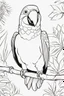 Placeholder: blank colouring book, white blank background, simple picture for toddlers, parrot, disney and pixar style
